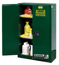 Load image into Gallery viewer, Justrite™ Sure-Grip® EX Pesticides Safety Cabinet, 60 gallons, 2 shelves, 2 self-close doors, Green