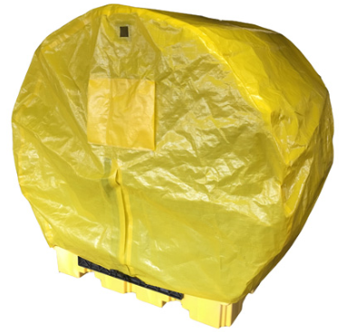 Eagle Outdoor Drum Storage, Soft Top Containment Unit, With Drain, Yellow