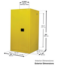 Load image into Gallery viewer, Eagle Acid &amp; Corrosive Metal Safety Cabinet, 60 Gal., 2 Shelves, 2 Door, Man. Close, Blue