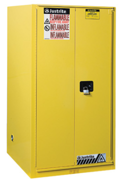 Sure-Grip® EX 60-gal.capacity Flammable Cabinet w/  2 Shelves & 1 Bi-Fold/Sliding Self-Close Door - Yellow