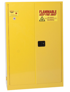 Eagle Flammable Liquid Safety Cabinet, 45 Gal., 2 Shelves, 2 Door, Self Close, Yellow