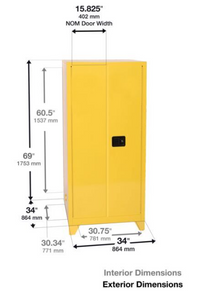 Eagle Tower™ 96-gal.capacity Flammable storage Cabinet w/ 5 Shelves & 2 Door-Manual Close - Red