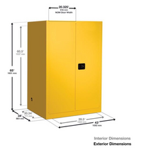 Load image into Gallery viewer, Eagle Flammable Liquid Safety Cabinet, 90 Gal., 2 Shelves, 2 Door, Manual Close, Red