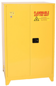 Eagle Tower™ Safety Cabinet, 90 Gal., 2 Shelves, 2 Door, Self Close, Yellow