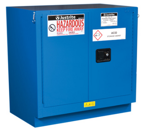 Justrite™ ChemCor® Undercounter Hazardous Mat. Safety Cabinet, 22 Gal., 2 s/c doors, Royal Blue