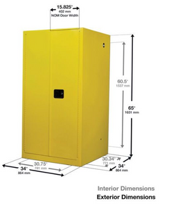 Justrite™ Sure-Grip® EX Corrosives/Acid Steel Safety Cab., 60 Gal., 2 shelves, 2 s/c doors, Blue