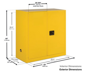 Eagle 40-gal.capacity Flammable storage Cabinet w/ 3 Shelves & 2 Door-Sliding Self Close - Red