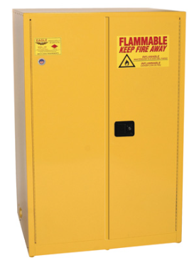 Eagle Flammable Liquid Safety Cabinet, 90 Gal., 2 Shelves, 2 Door, Manual Close, Yellow