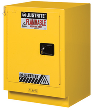 Load image into Gallery viewer, Sure-Grip® EX 15-gal.capacity Under Fume Hood Flammable Cabinet w/ 1 Shelf &amp; 1 Self-Close Door - Yellow