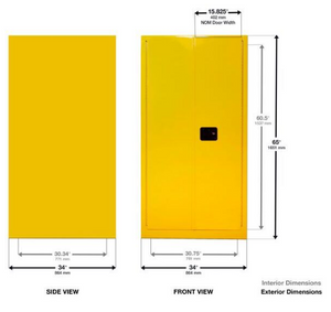 Eagle Pesticide One Drum Vertical Safety Cabinet, 55 Gal., 1 Shelf, 2 Door, Self Close, Green