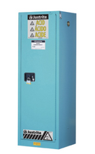 Load image into Gallery viewer, Justrite™ ChemCor® Slimline Corrosives/Acids Safety Cabinet, 22 Gal., 3 shelves, 1 m/c door, Blue