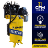 EMAX 7.5 HP 208-230V 1-Phase 80 gal.  Vertical Stationary Electric Air Compressor w/ Air Silencer & Pressure Lube Pump