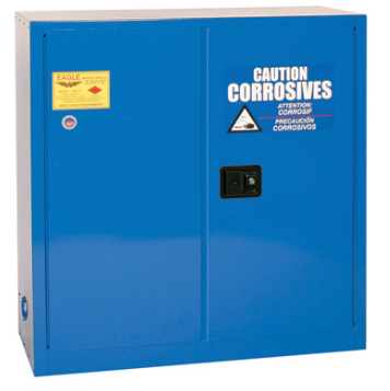 Eagle Acid & Corrosive Metal Safety Cabinet, 30 Gal., 1 Shelf, 2 Door, Sliding Self Close, Blue