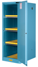 Load image into Gallery viewer, Justrite™ Sure-Grip® EX Deep Slimline Corrosive/Acid Safety Cab, 54 Gal., 3 Shelves, 1 s/c door, Blue