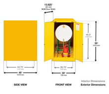 Load image into Gallery viewer, Eagle One Drum Horizontal Safety Cabinet, 55 Gal., 2 Door, Manual Close, Yellow