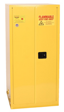 Load image into Gallery viewer, Eagle One Drum Vertical Safety Cabinet, 55 Gal., 1 Shelf, 2 Door, Self Close, Yellow