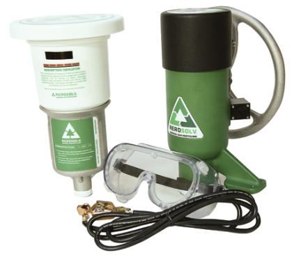 Aerosolv® 360 System for recycling aerosol cans, premium puncturing unit, high-efficiency filter