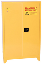 Load image into Gallery viewer, Eagle Tower™ Safety Cabinet, 45 Gal., 2 Shelves, 2 Door, Self Close, Yellow