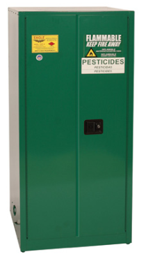 Eagle Pesticide Safety Cabinet, 60 Gal., 2 Shelves, 2 Door, Manual Close, Green