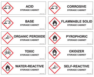 Justrite™ ChemCor® Hazardous Material Safety Cabinet, 30 Gal., 1 shelf, 2 s/c doors, Royal Blue