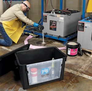 PIG® Battery Acid-Neutralizing Spill Kit in See-Thru Bin