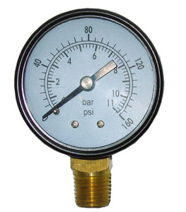 Powermate Tools 2", 160 PSI Pressure Gauge, 1/4" Bottom Connect