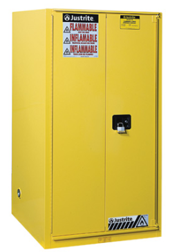 Sure-Grip® EX 96-gal. capacity Flammable storage Cabinet w/ 2 Doors-Manual Close & 5 Shelves - Yellow