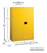 Load image into Gallery viewer, Eagle Paint &amp; Ink storage Cabinet, 60 Gal., 5 Shelves, 2 Door, Sliding Self Close, White