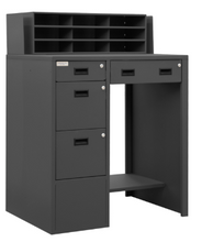 Load image into Gallery viewer, Durham SFWS-392955-95 Stand Up Shop Desk, 2 File Drawers, 2 Storage Drawers, Document Storage, Bottom Shelf , 29 X 39 X 55-5/8