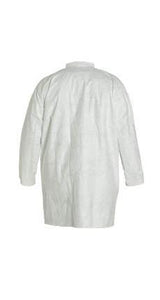 DuPont™ Tyvek® 400 Frock - Collar - Open Wrists - Extends Below Hip - Front Snap Closure - Serged Seams - White - 4X - 30/PK