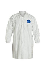 Load image into Gallery viewer, DuPont™ Tyvek® 400 Frock - Collar - Elastic Wrists - Extends to Knee - Front Snap Closure - Serged Seams - White - Medium - 30/PK
