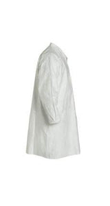 DuPont™ Tyvek® 400 Frock - Collar - Elastic Wrists - Extends to Knee - Front Snap Closure - Serged Seams - White - Large - 30/PK