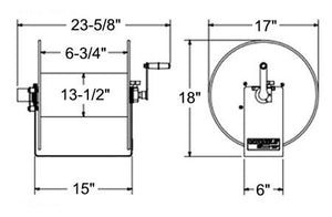 Vacuum Hand Crank Reel 1-1/2" x 35 ft. - w/Hose