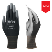 Load image into Gallery viewer, Ansell HyFlex 11-600 Nylon Polyurethane Black Glove (12Pr/Pk)