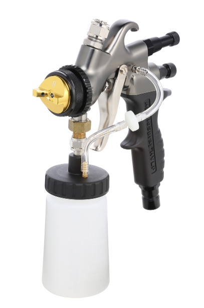 Apollo 7700 Metal Composite Matte Bronze HVLP Compressed Air Spray Gun w/ 8 oz Mini-Bottom Cup