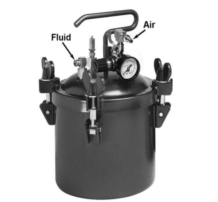 Apollo 2.5 gallon Pressure Pot w/ Teflon Lining - Single Regulator & Gauge