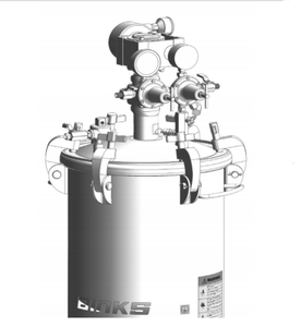 Binks 183G 5 Gallons ASME Galvanized Carbon Steel Pressure Tank - Double Regulated w/ Extra Sensitive Regulator & 15:1 Gear Reduced Agitator