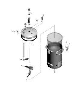 Binks 183G 5 Gallons ASME Galvanized Carbon Steel Pressure Tank - Double Regulated  & 15:1 Gear Reduced Agitator