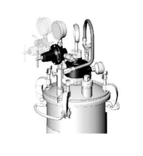 Load image into Gallery viewer, Binks 183G 5 Gallons ASME Galvanized Carbon Steel Pressure Tank - Single Regulated w/ Extra Sensitive Regulator &amp; 15:1 Gear Reduced Agitator