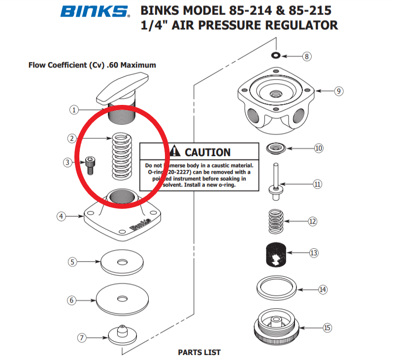 Binks 85-305 Spring