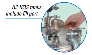 Binks 183S 2 Gallons ASME Stainless Steel Pressure Tank - No Regulator & No Agitation