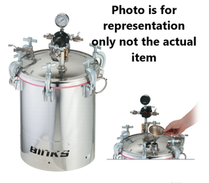 Binks 183S 10 Gallons ASME Stainless Steel Pressure Tank - Double Regulated & 15:1 Reduced Agitator