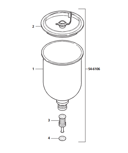 Binks 54-6106 Aluminium 900cc Gravity Feed Cup