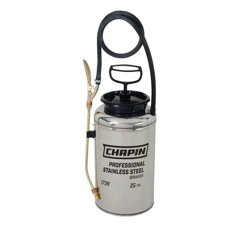 Chapin 1739 Stainless Steel Sprayer, 2 gal, 12 in Extension, 42 in Hose