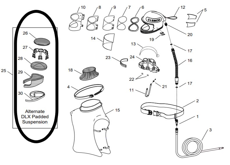 Clemco 25189 DLX kit for APL600