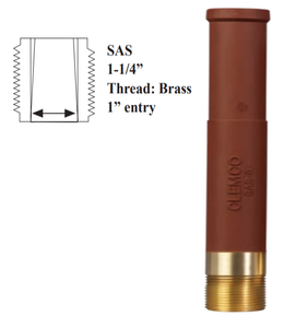 Clemco SAS Clemlite Silicon-Carbide Lined Long Venturi Style 1-1/4" Thread 1 inch Entry Rubber Jacketed Sandblast Nozzle