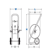 Load image into Gallery viewer, Hand Crank Dolly-Mount Hose Reels w/ Wheels - 4000psi 3/8&quot; Hose Dia. 200&#39; Length - w/out Hose