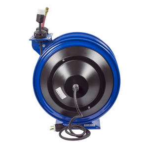 Spring Driven C Series "Combination" Hose Reel : Single Industrial Receptacle / 3/8" / 50 ft / 12 GA / 50 ft