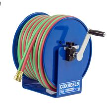 Load image into Gallery viewer, HandCrank Welding Hose Reels - 200 PSI - 1/4&quot; Hose Dia. x 100&#39; - w/ Hose