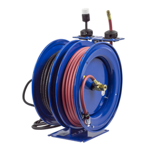 Spring Driven C Series "Combination" Hose Reel : Single Industrial Receptacle / 3/8" / 50 ft / 12 GA / 50 ft